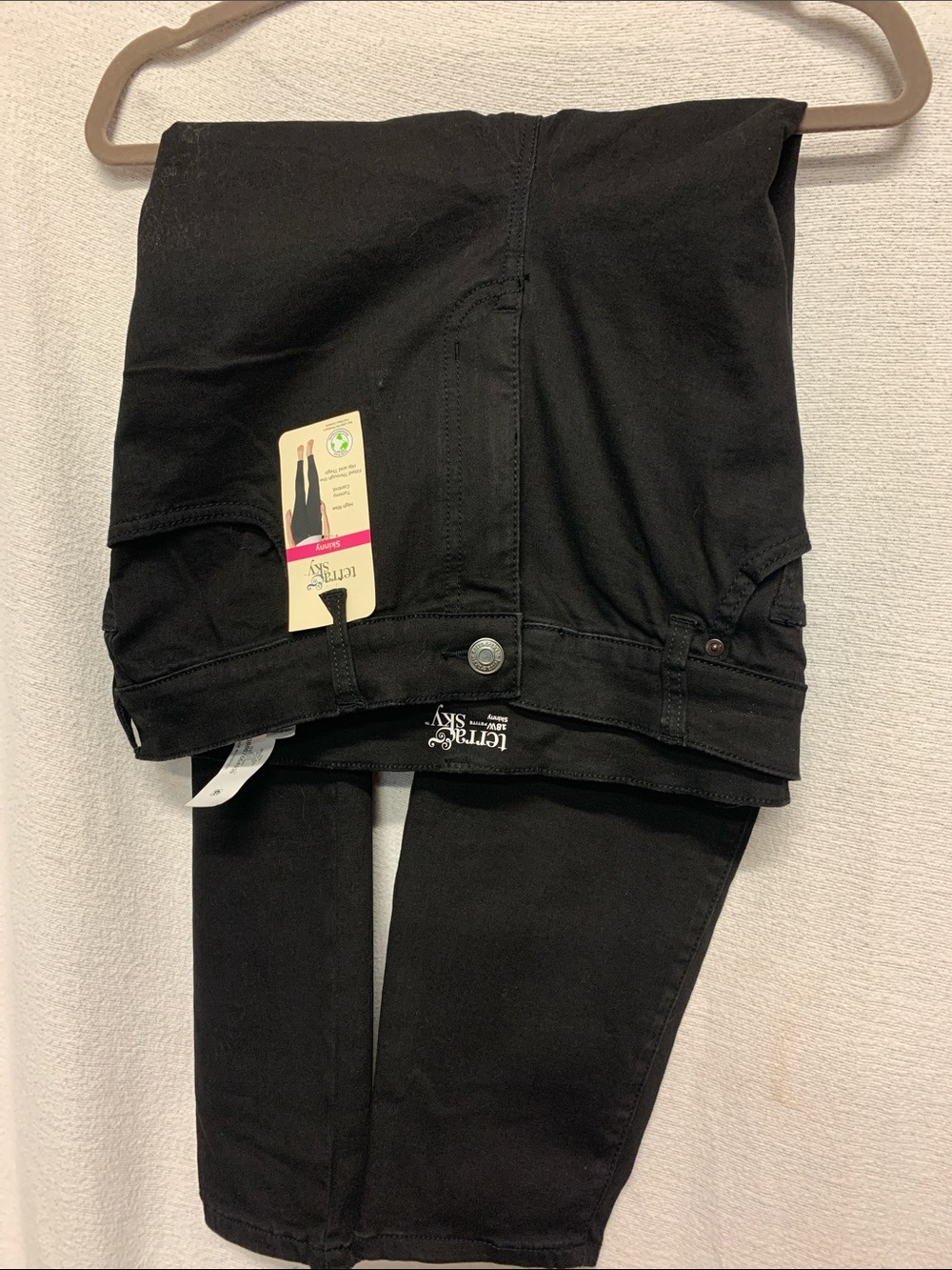Terra & Sky Black Skinny Jeans Womens Size 18W petite Stomach Control High Rise - Picture 5 of 7
